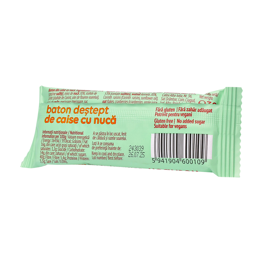 Baton Vegan de Caise cu Nuca fara gluten "Nutribon" 30 g