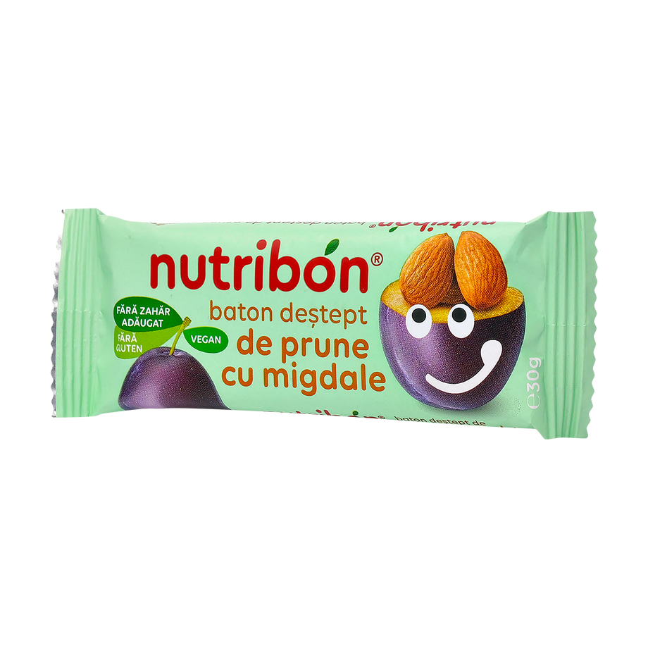 Baton Vegan de Prune cu Migdale fara gluten "Nutribon" 30 g