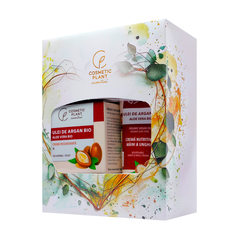 Set cadou essential crema de zi cu argan + crema maini cu argan 50% reducere