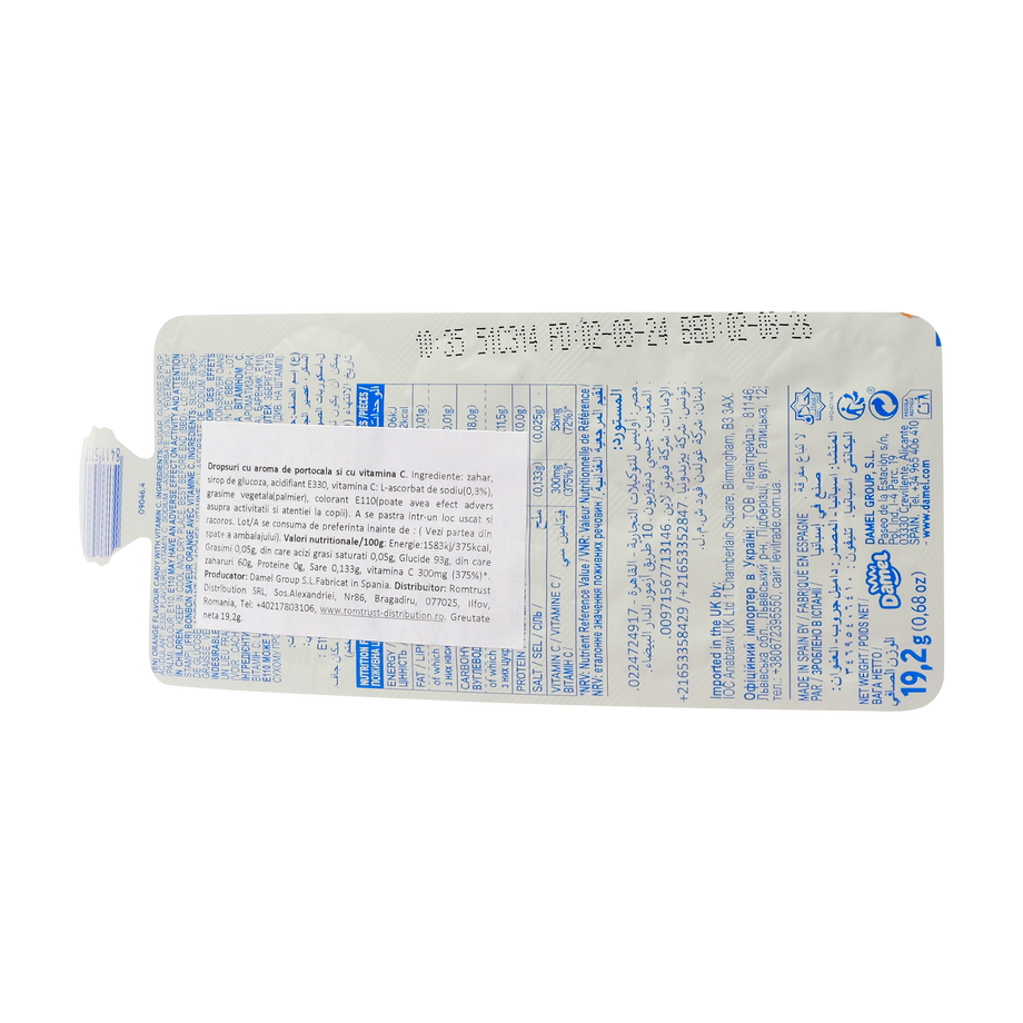 Dropsuri Pectol cu portocale si vitamina C 8 dropsuri