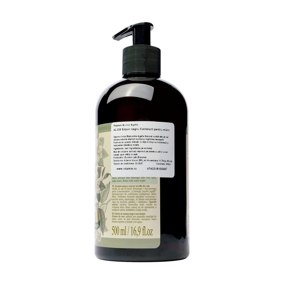 Sapun negu catifelat pentru maini Bunica Agafia 500 ml