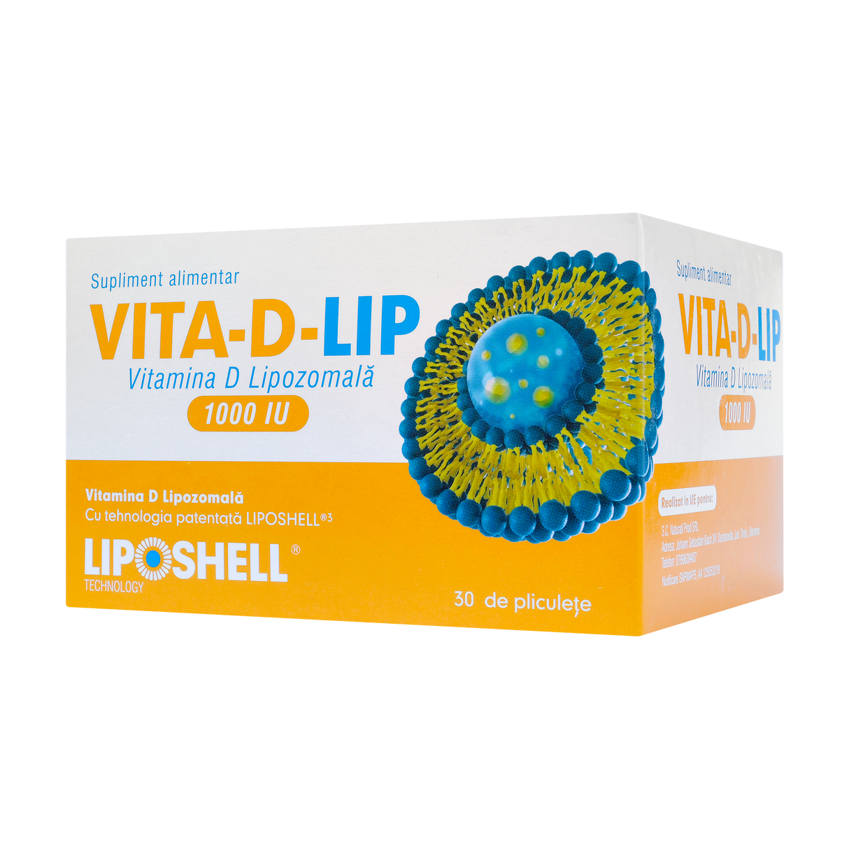 Vitamina D 1000 UI Lipozomala 30 plicuri