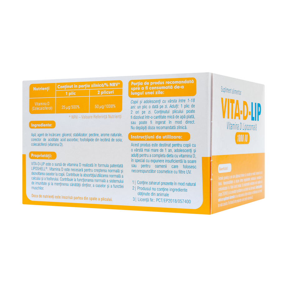 Vitamina D 1000 UI Lipozomala 30 plicuri