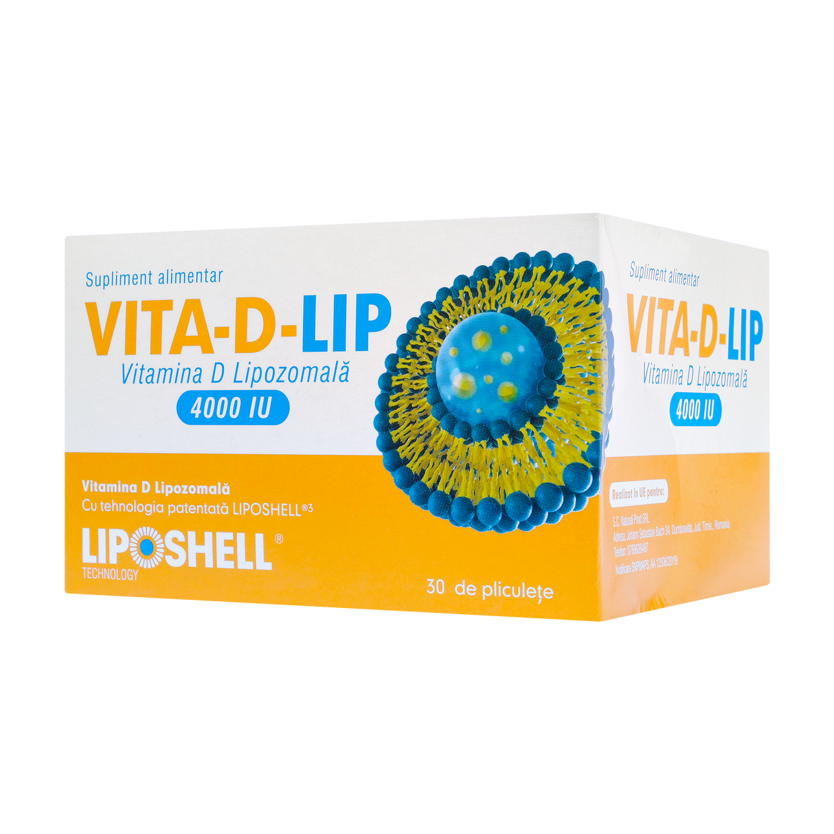 Vitamina D 4000 UI Lipozomala 30 plicuri