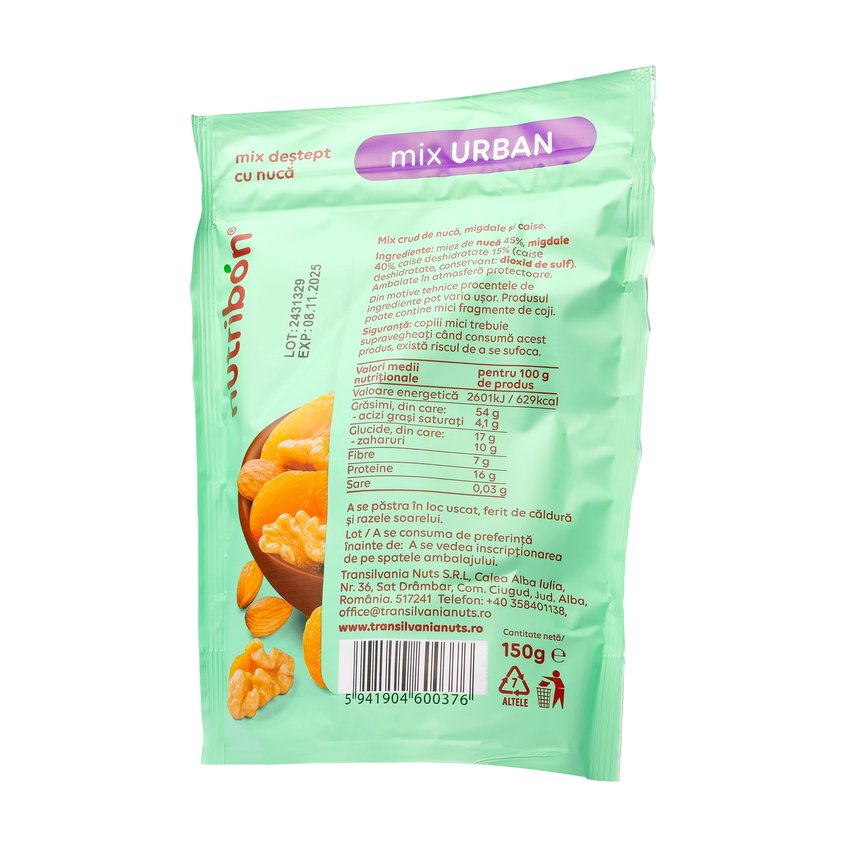 Mix urban (miez de nuca, migdale, caise confiate) 150 g