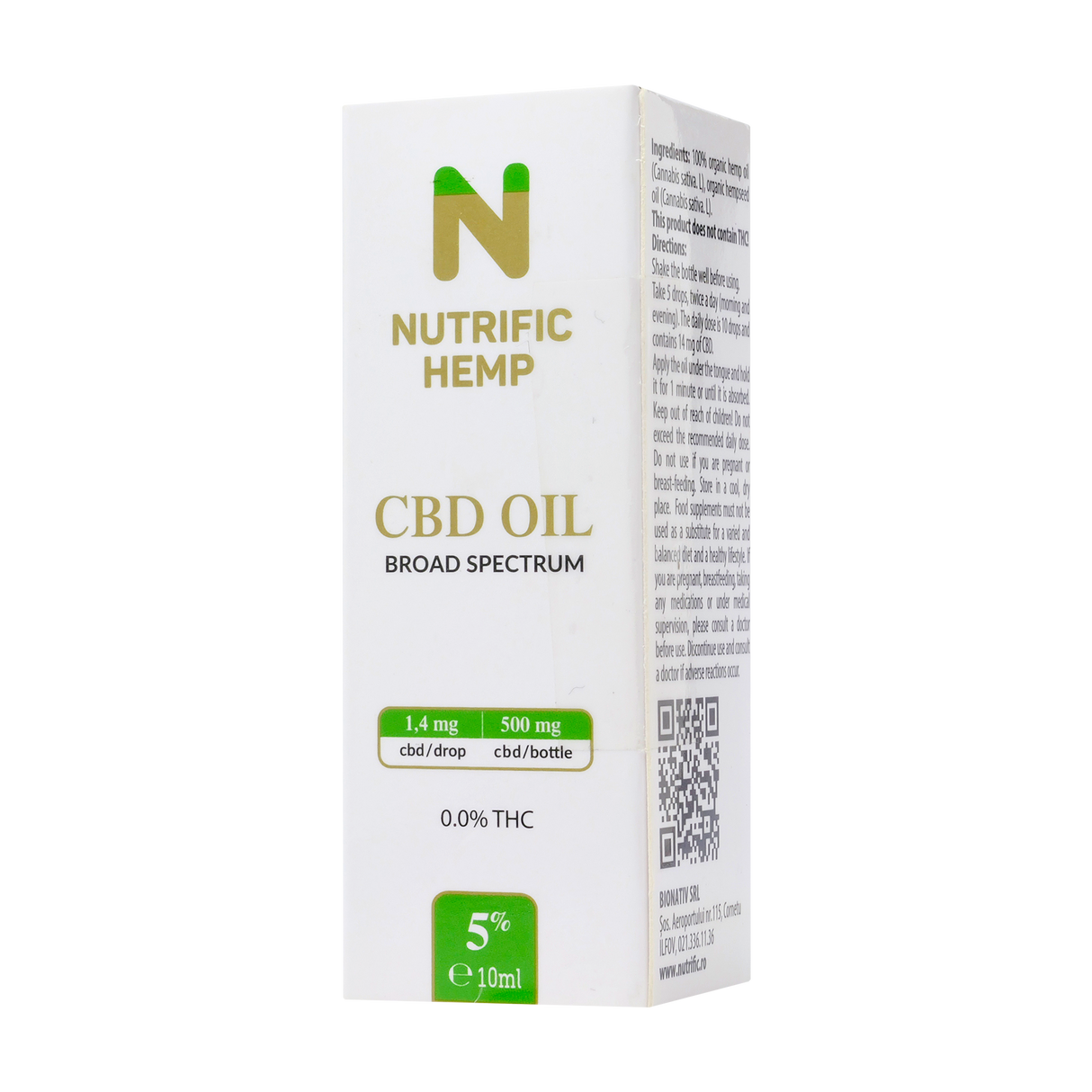 Ulei cbd 5%, spectru complet 500 mg CBD 10 ml