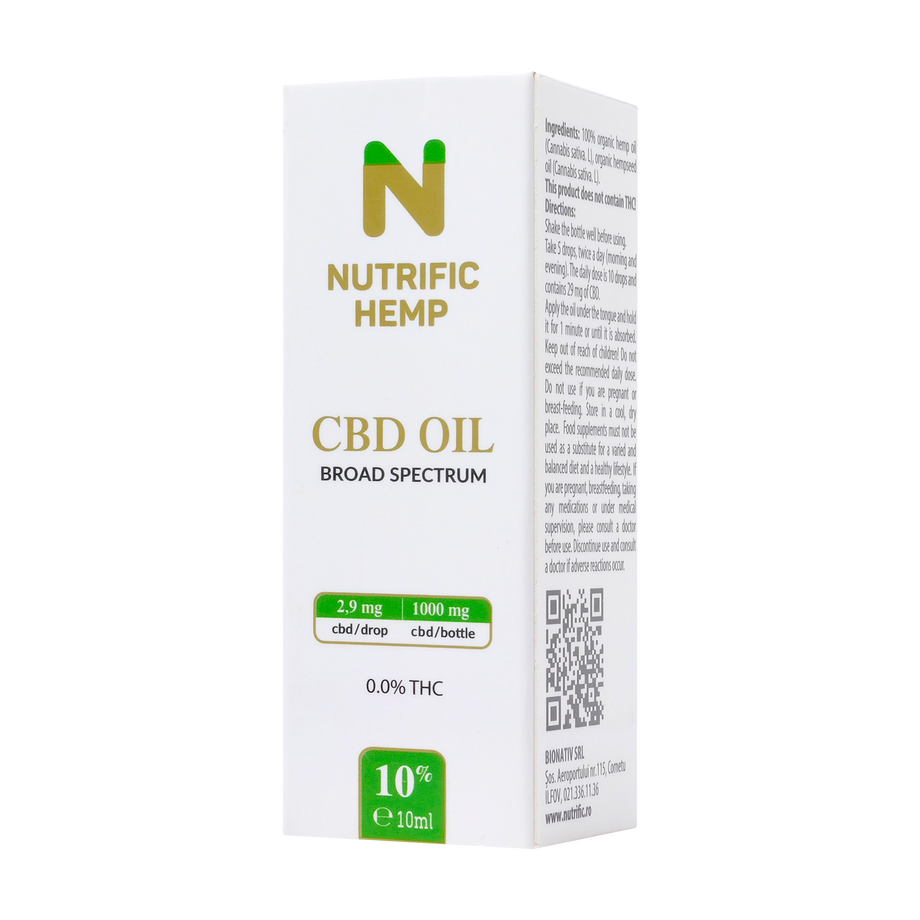 Ulei cbd 10%, spectru complet 1000 mg CBD 10 ml