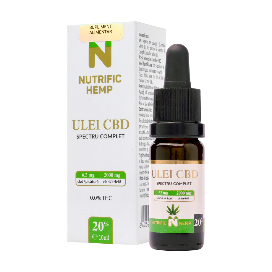 Ulei cbd 20%, spectru complet 2000 mg CBD 10 ml