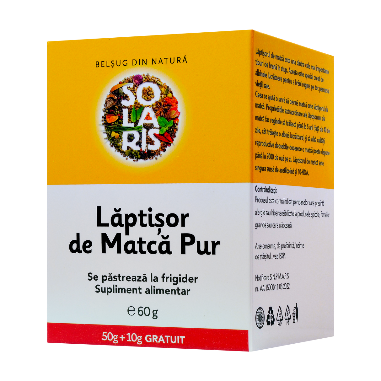 Laptisor de matca pur 50 g + 10 g CADOU