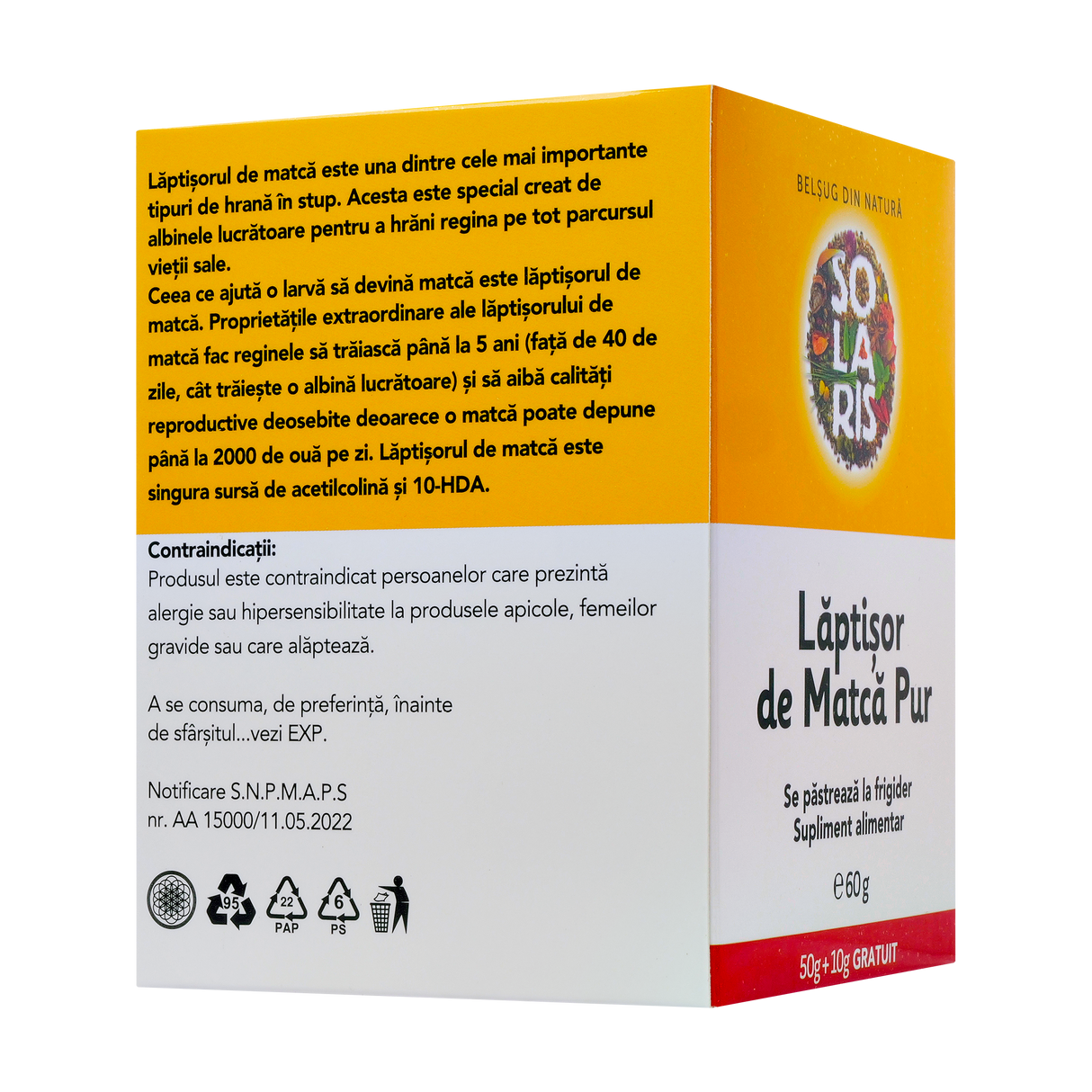 Laptisor de matca pur 50 g + 10 g CADOU