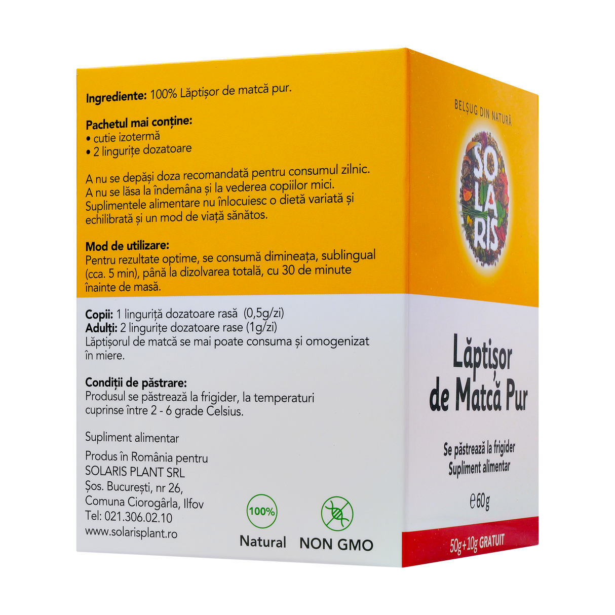 Laptisor de matca pur 50 g + 10 g CADOU