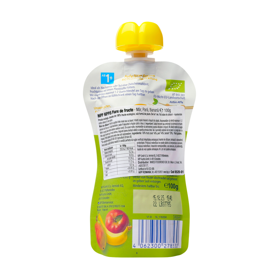 Piure de fructe Hippis mar-para-banana 100 g