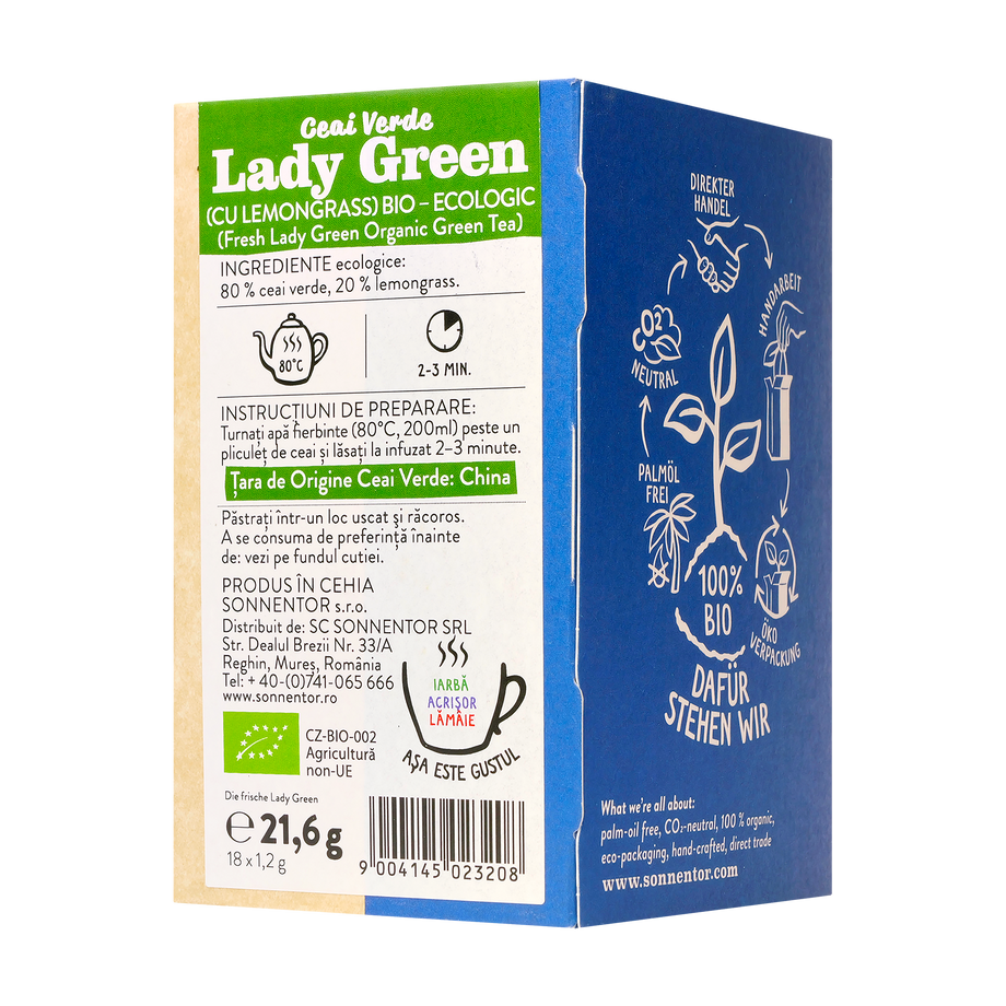 Ceai verde lady green (cu lemongrass) 18 plicuri