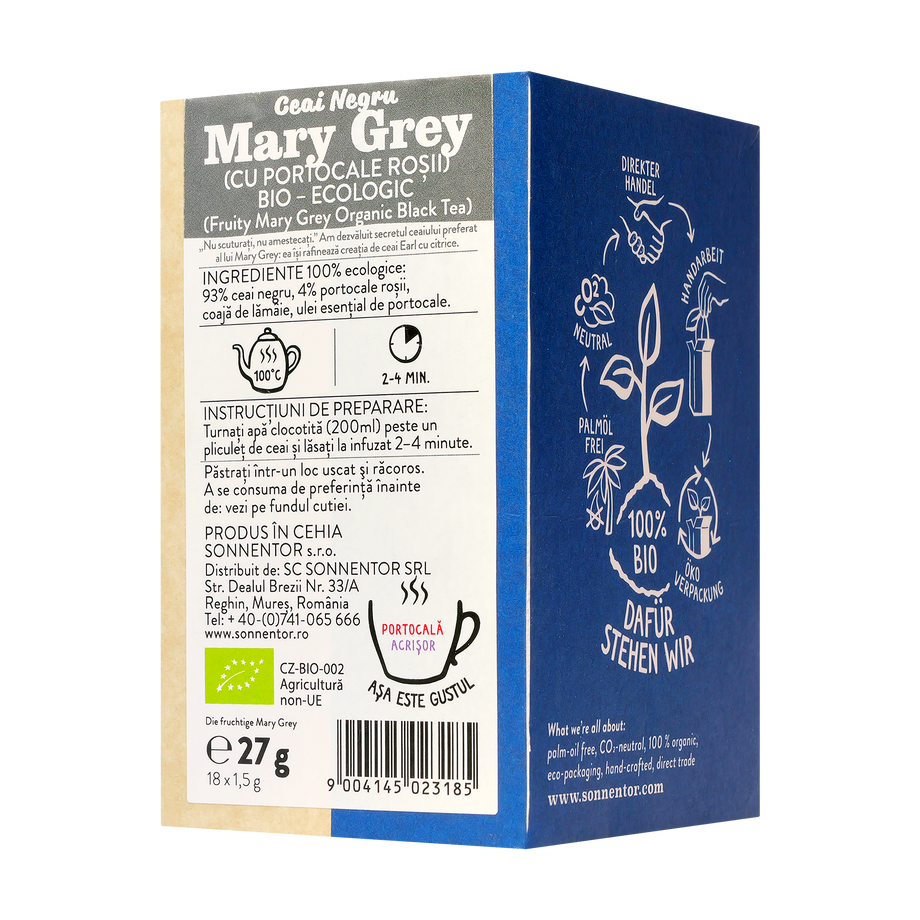 Ceai negru mary grey (cu protocale rosii) 18 plicuri
