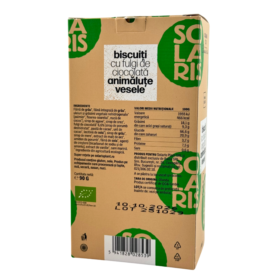 Biscuiti Animalute vesele cu fulgi de ciocolata 90 g