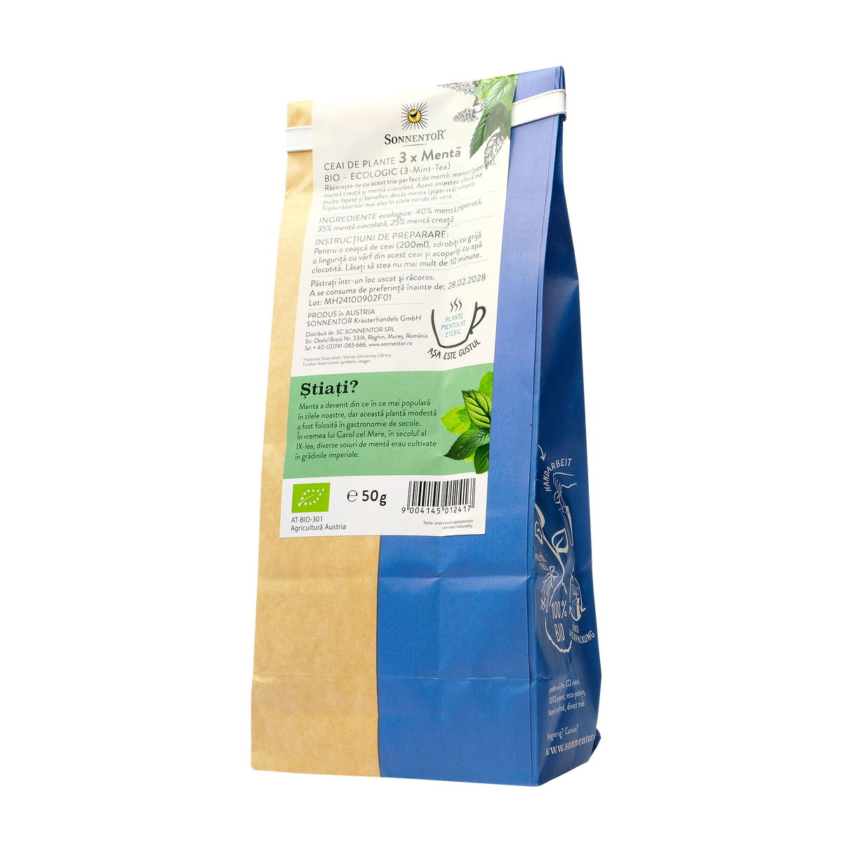 Ceai plante 3 x menta 50 g