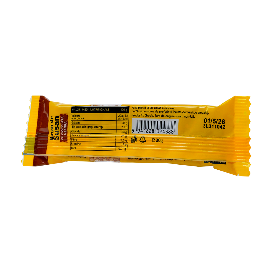 Baton de susan cu ciocolata neagra 30 g