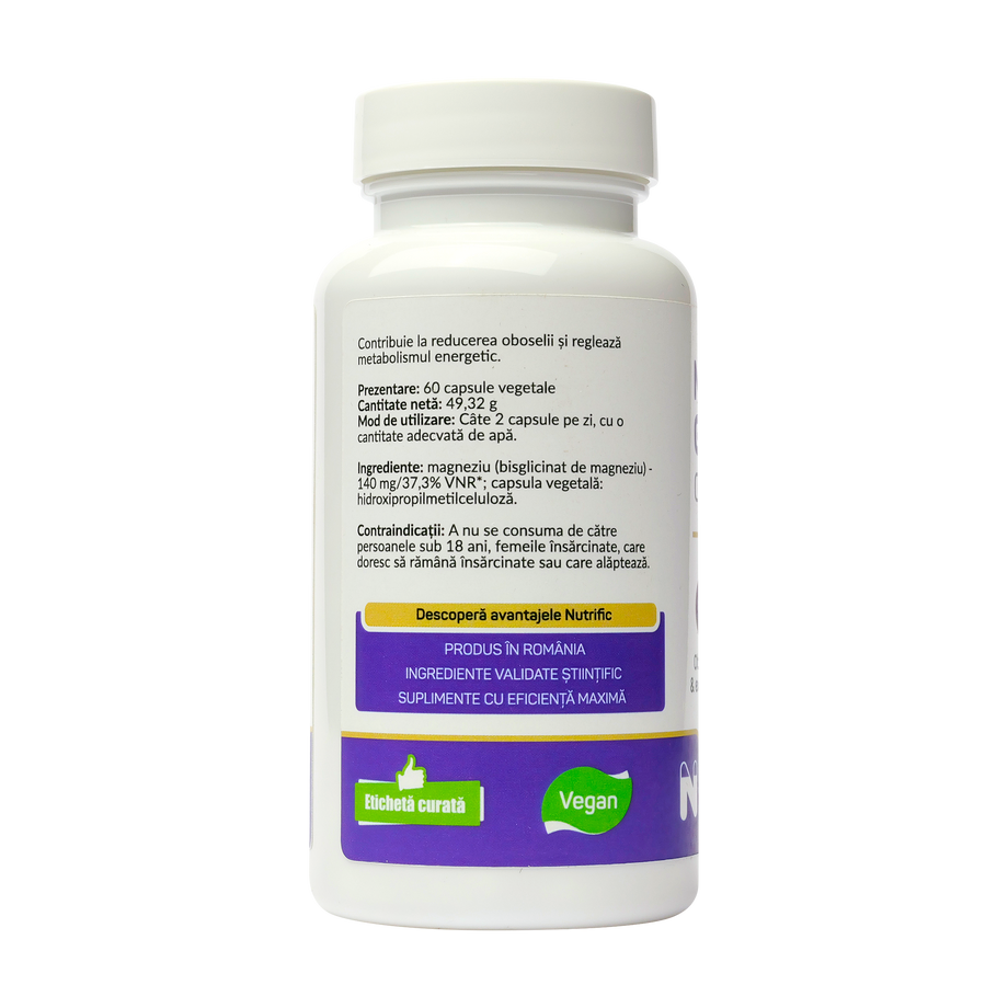 Magneziu glicinat optim 60 capsule vegetale