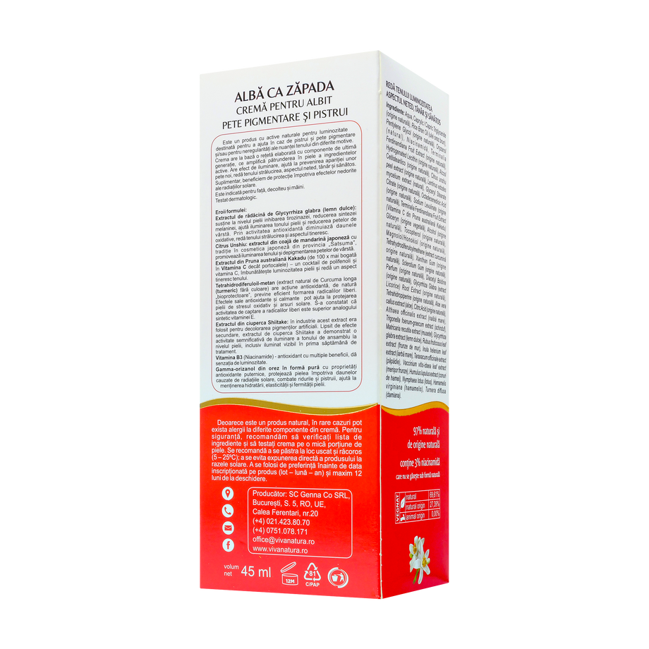 Crema pentru albit pete pigmentare si pistrui 45 ml