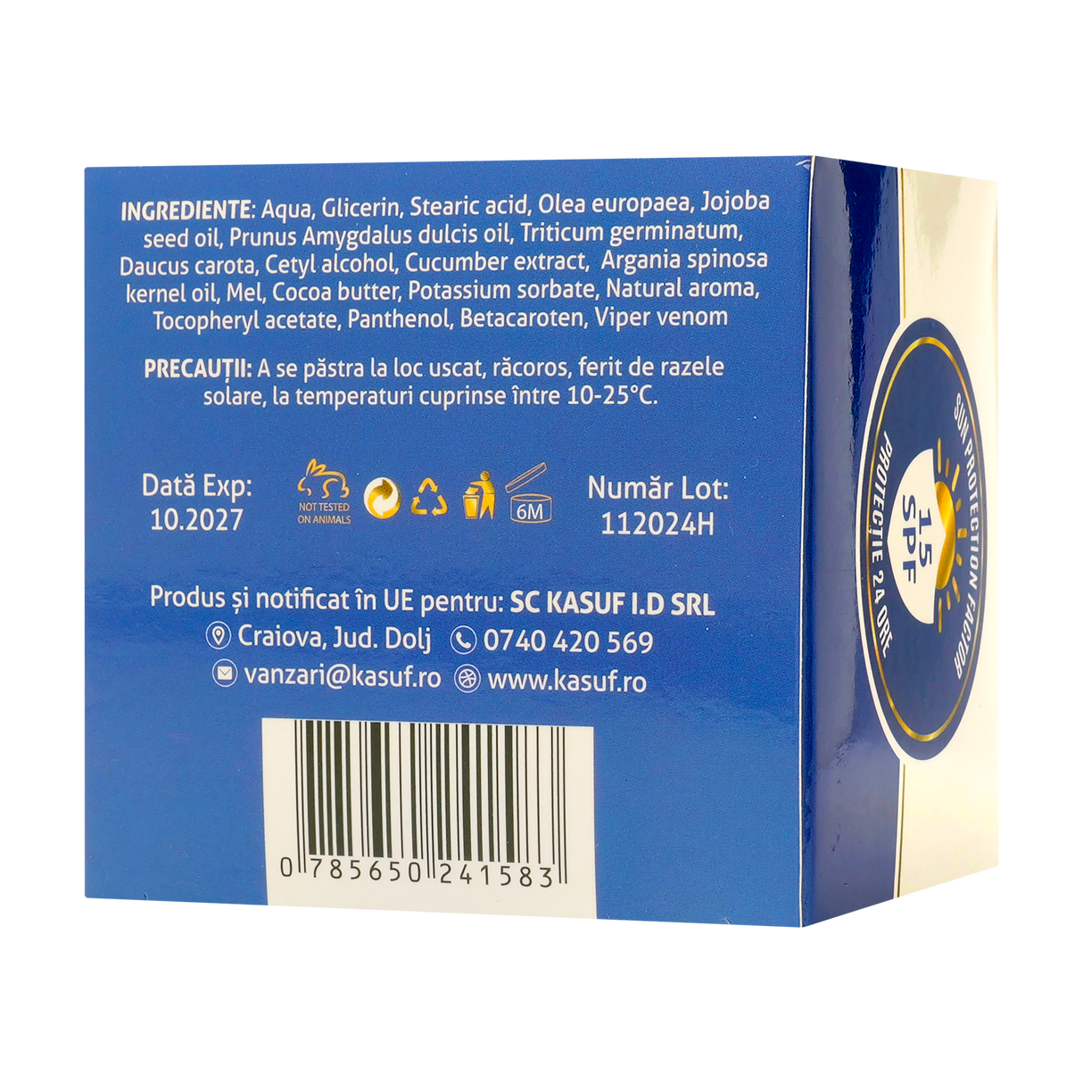 Crema hidratanta cu unt de cacao, vitamina E, B5 si venin de vipera 50 ml