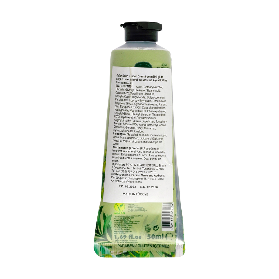 Crema de maini si corp cu Ulei de Masline Ayvalik Blossom 50 ml