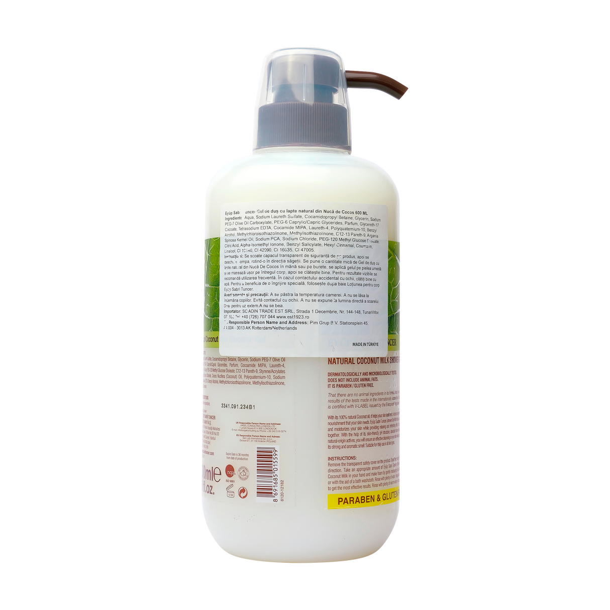 Gel de dus cu Lapte din Nuca de Cocos 600 ml