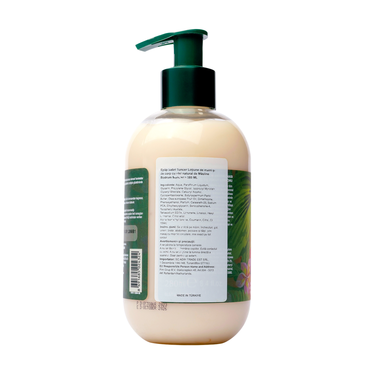 Lotiune de maini si corp cu Ulei de Masline Bodrum Mandarin 280 ml