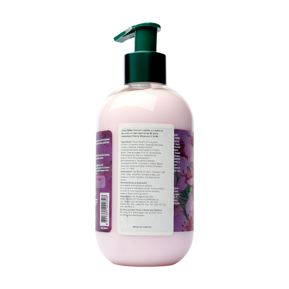 Lotiune de maini si corp cu Ulei de Masline Japanese Cherry Blossom 280 ml