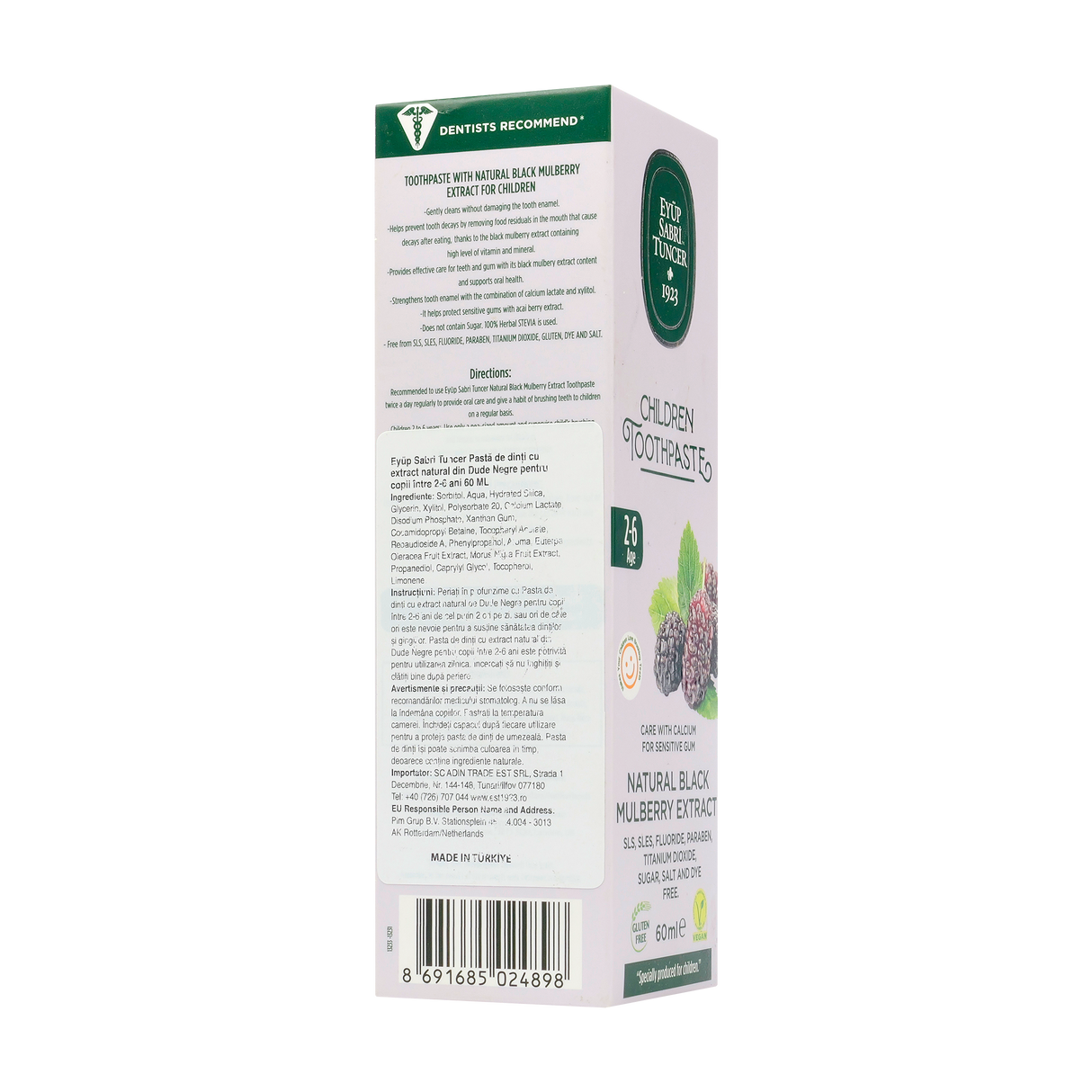 Pasta dinti cu Extract de Dude negre pentru copii 60 ml