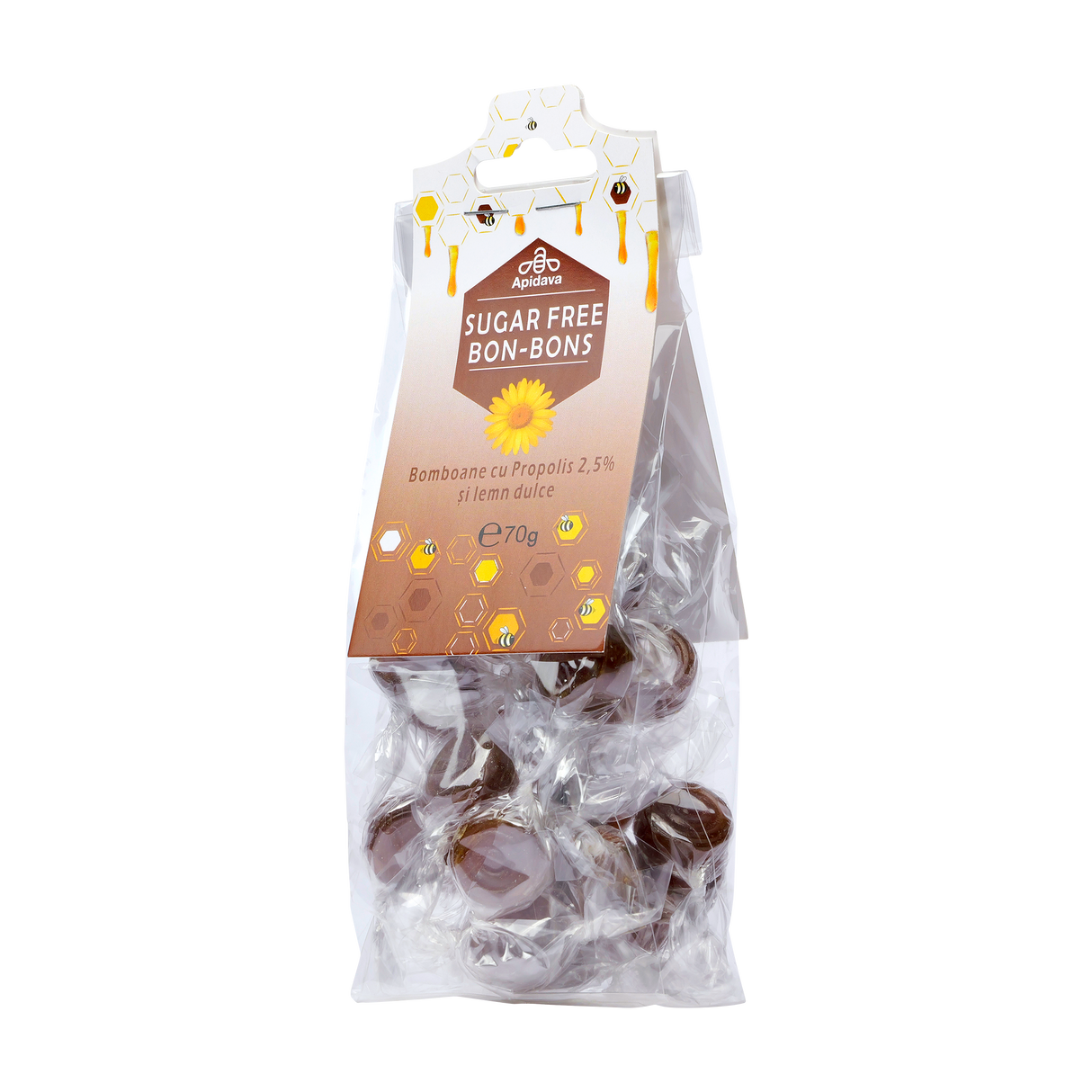Bomboane fara zahar cu propolis si lemn dulce 70 g