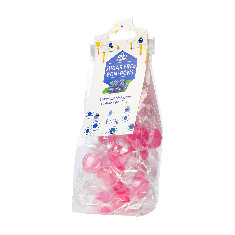 Bomboane fara zahar cu afine 70 g
