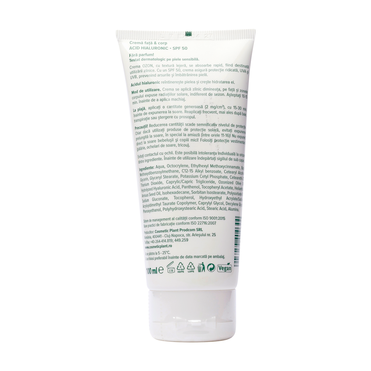 Crema fata si corp acid hialuronic Ozon SFP 50 100 ml