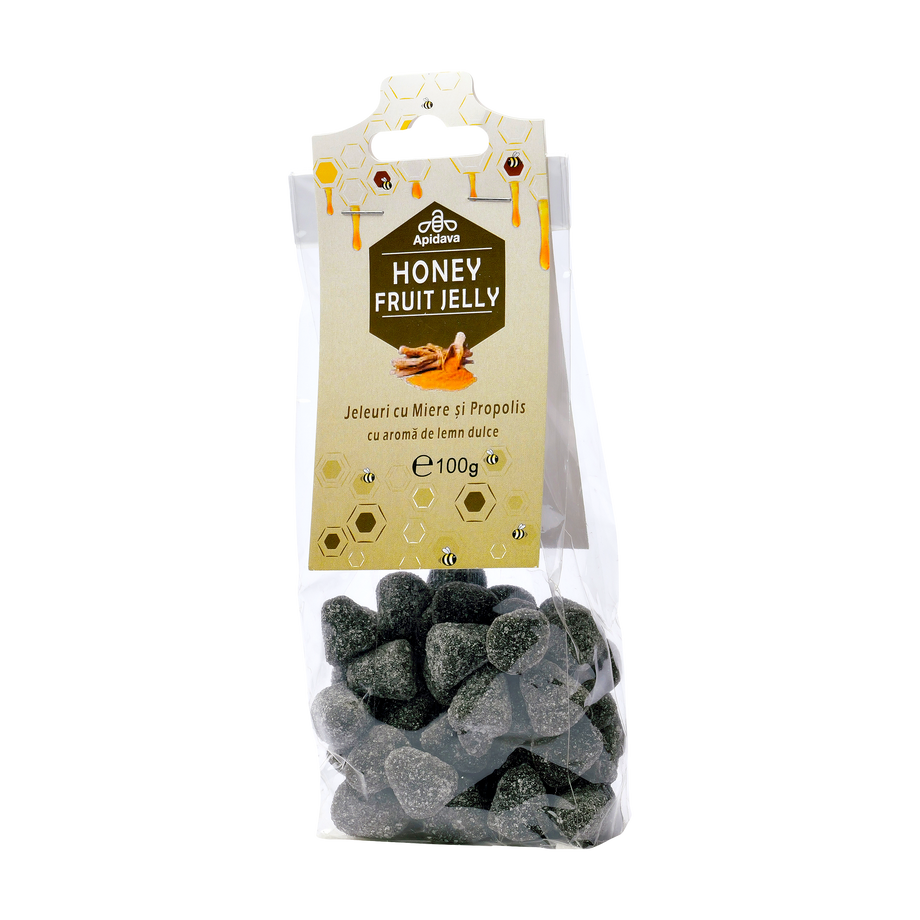 Jeleuri cu miere si propolis cu aroma de lemn dulce 100 g