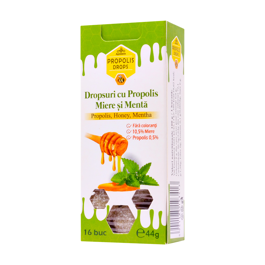 Dropsuri cu propolis miere si menta 44 g