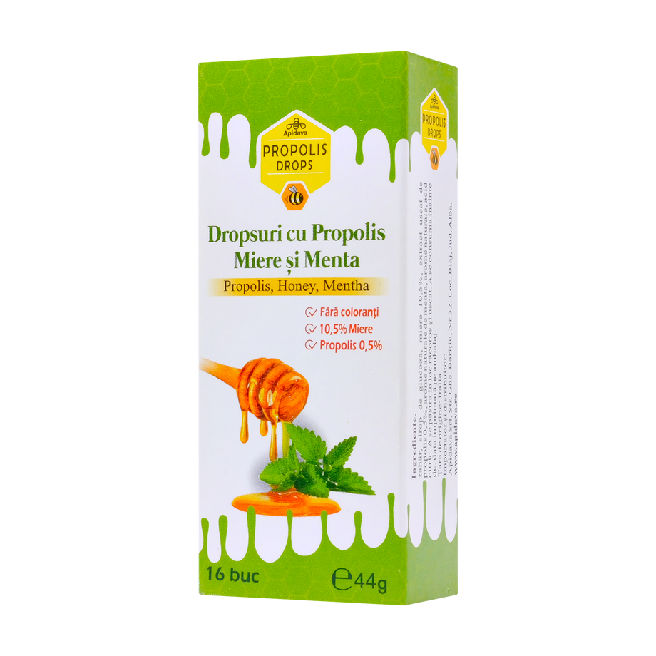 Dropsuri cu propolis miere si menta 44 g