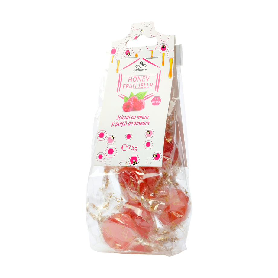 Jeleuri cu miere 5% si pulpa de zmeura 75 g