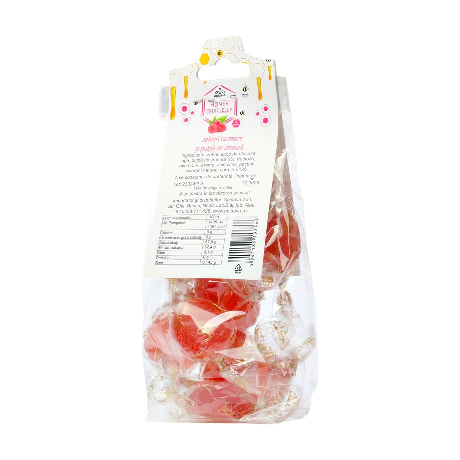 Jeleuri cu miere 5% si pulpa de zmeura 75 g