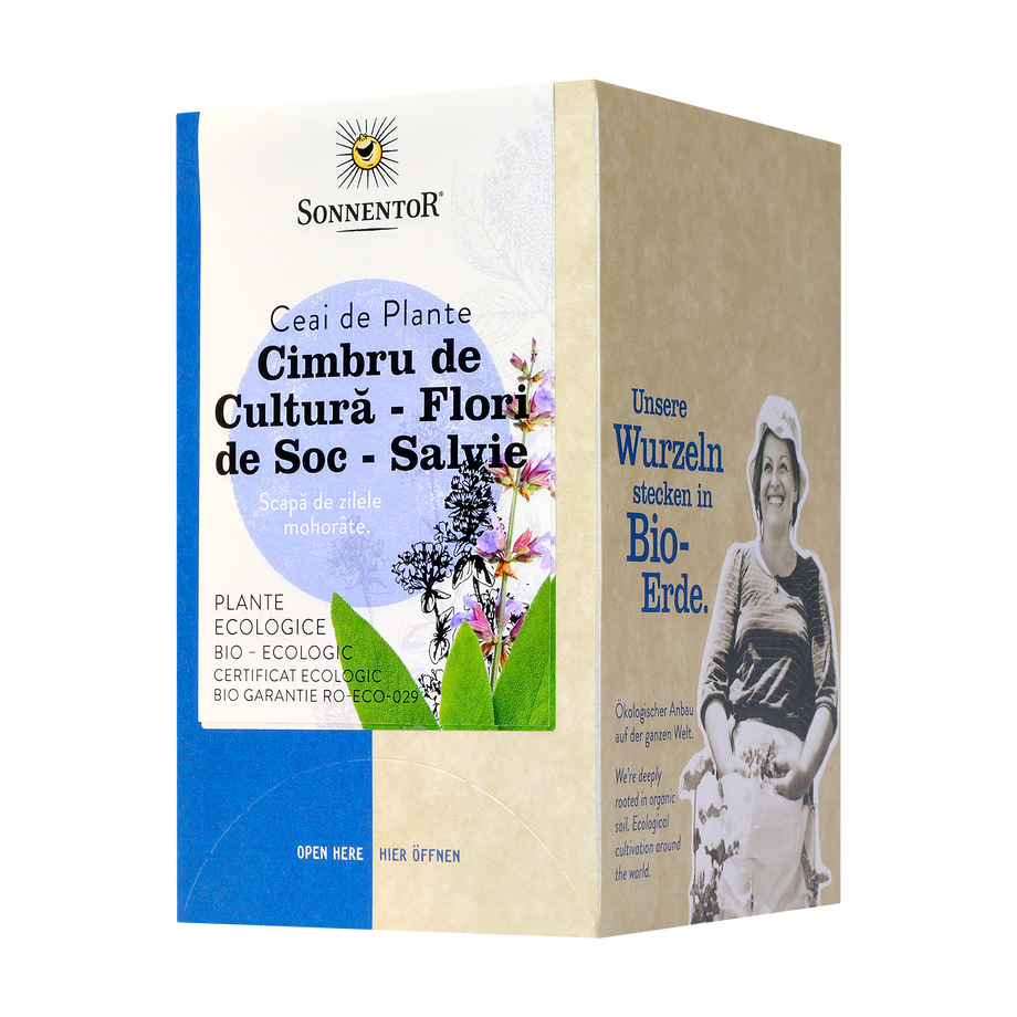 Ceai cimbru de cultura, flori de soc si salvie 18 plicuri