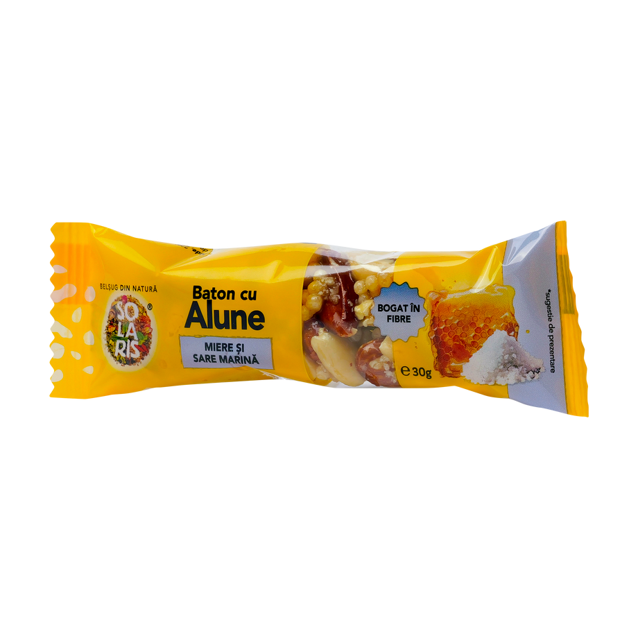 Baton cu alune, miere si sare marina 30 g