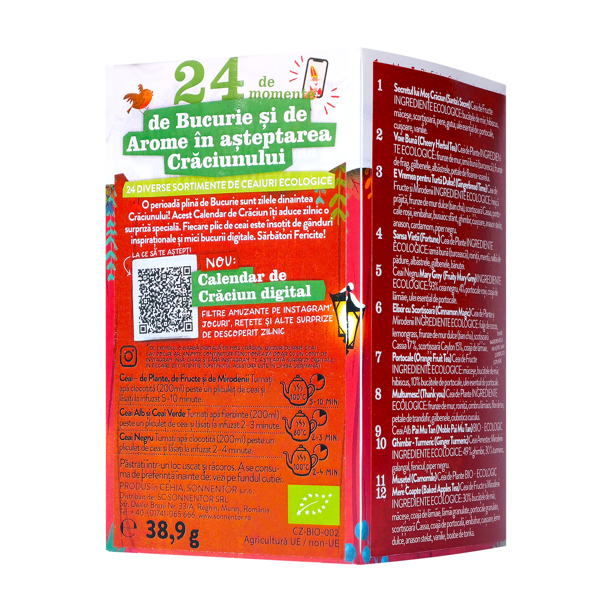 Ceai calendar de Craciun 18 plicuri