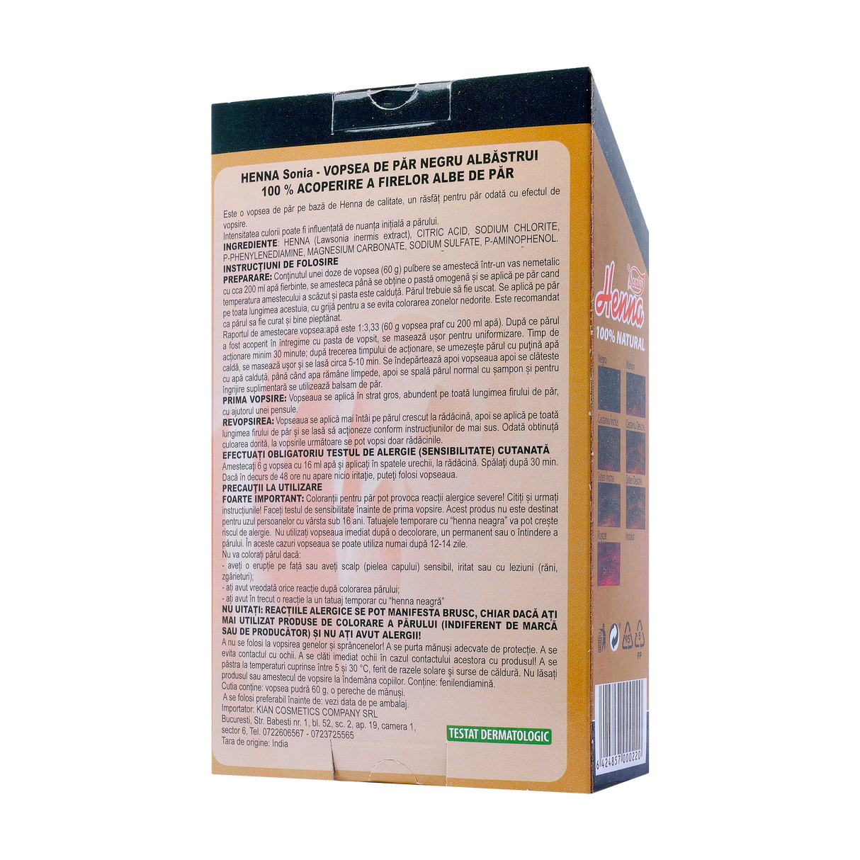 Vopsea par henna sonia premium negu albastrui 60 g