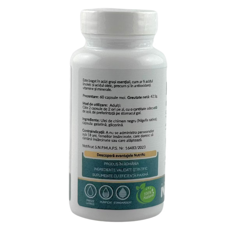 Nigella 500mg ulei de chimen negru 60 capsule