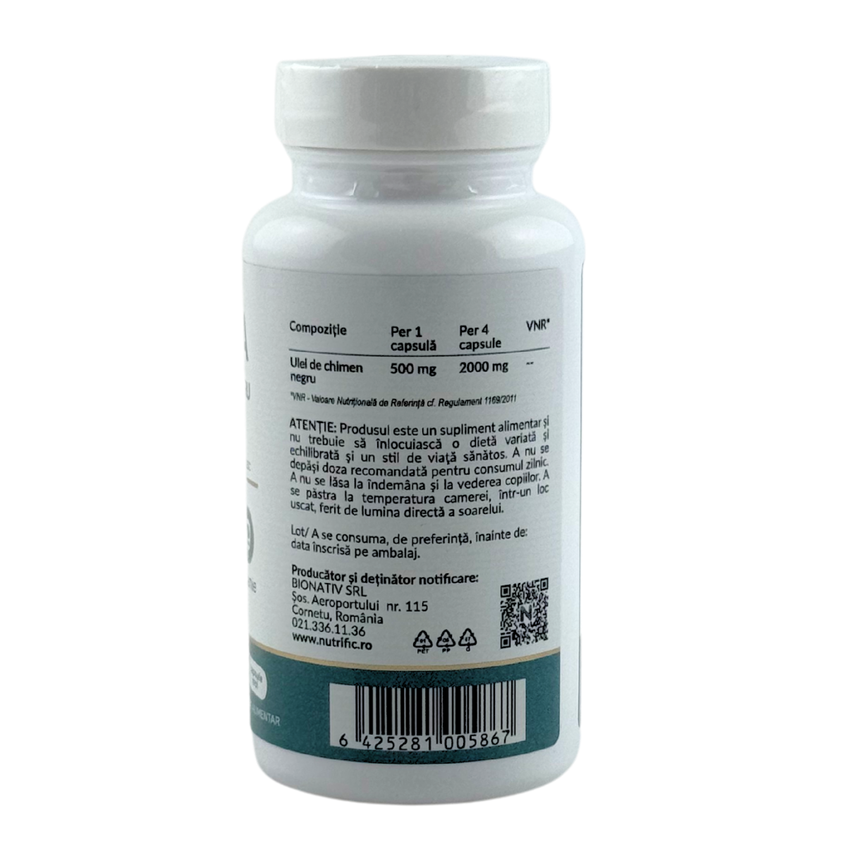 Nigella 500mg ulei de chimen negru 60 capsule