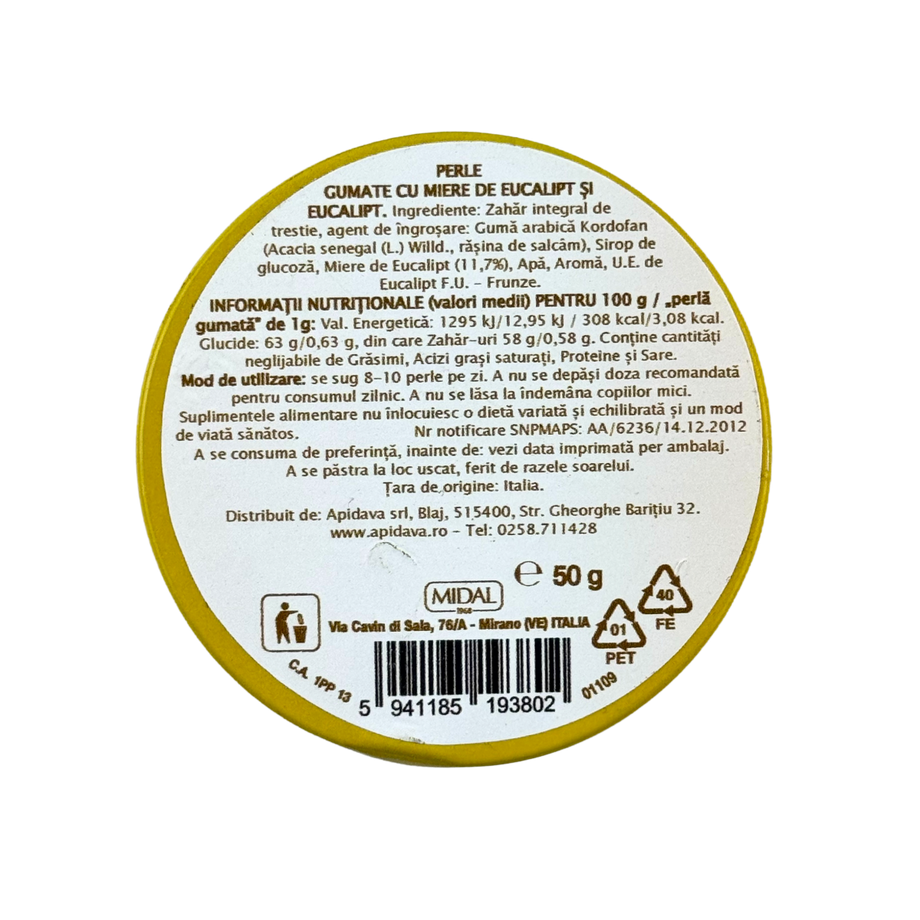 Pastile gumate cu miere si eucalipt 50 g