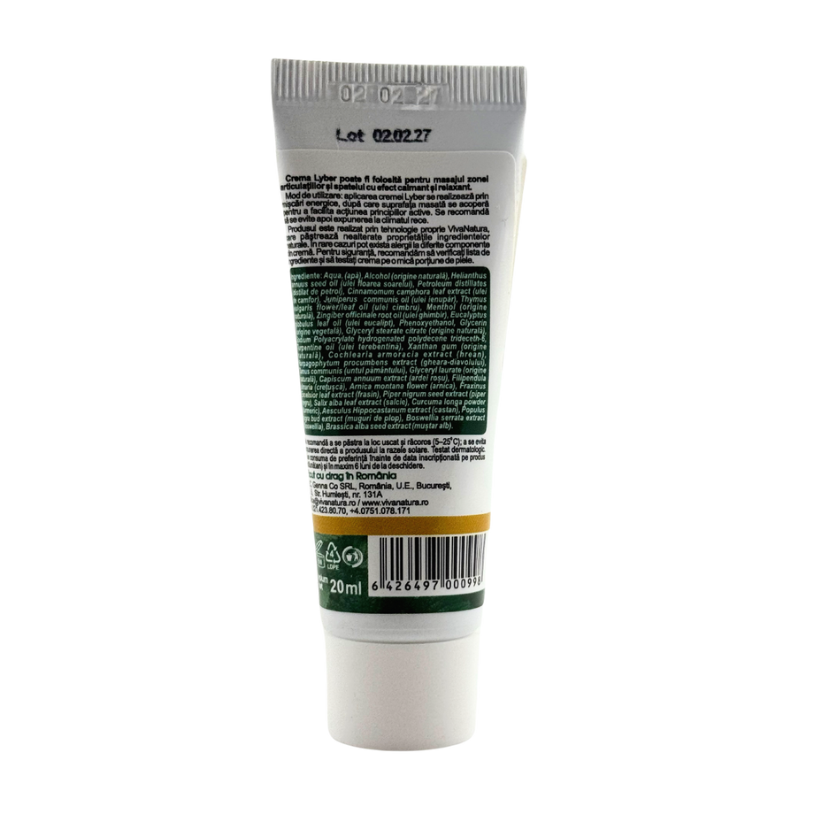 Lyber - Crema Activa Antireumatica cu Untul Pamantului si Petrol 20 ml