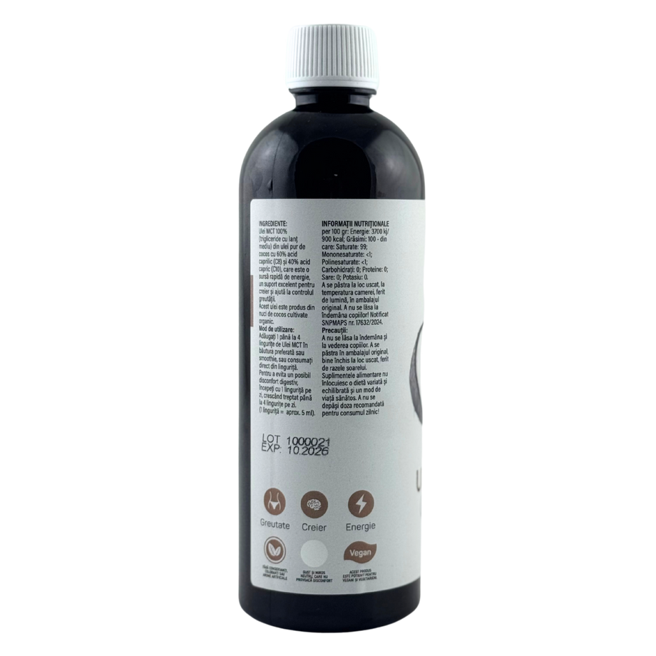 Ulei MCT C8+C10 din ulei pur de cocos 500 ml