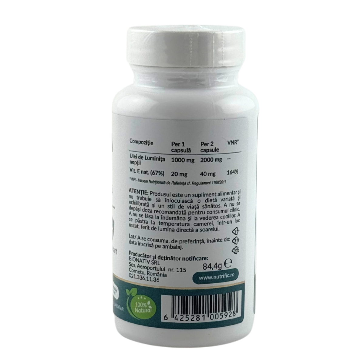 Luminita noptii cu vitamina E naturala 60 capsule