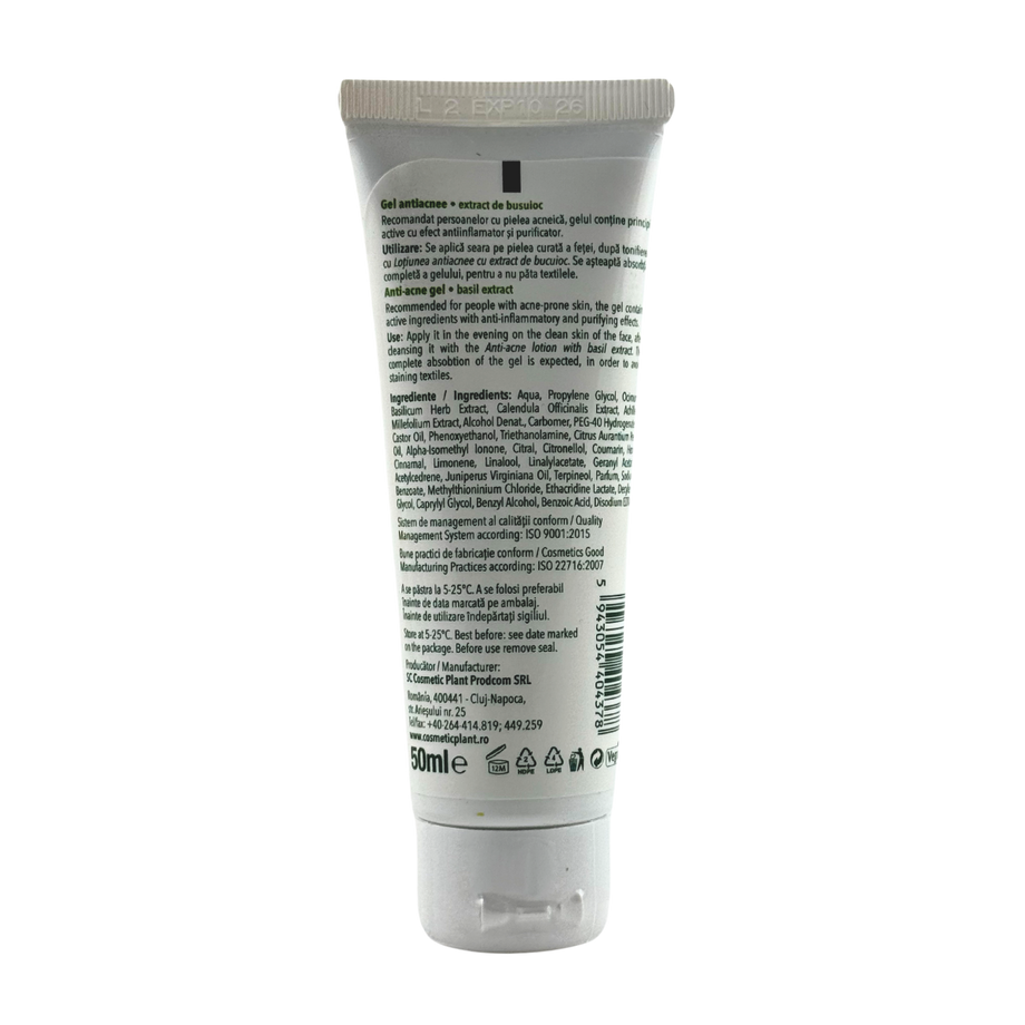 Gel antiacneic cu extract de busuioc 50 ml