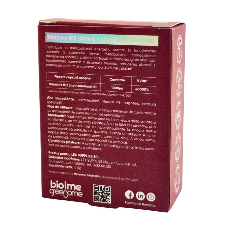 Vitamina B12 1000mcg 30 capsule