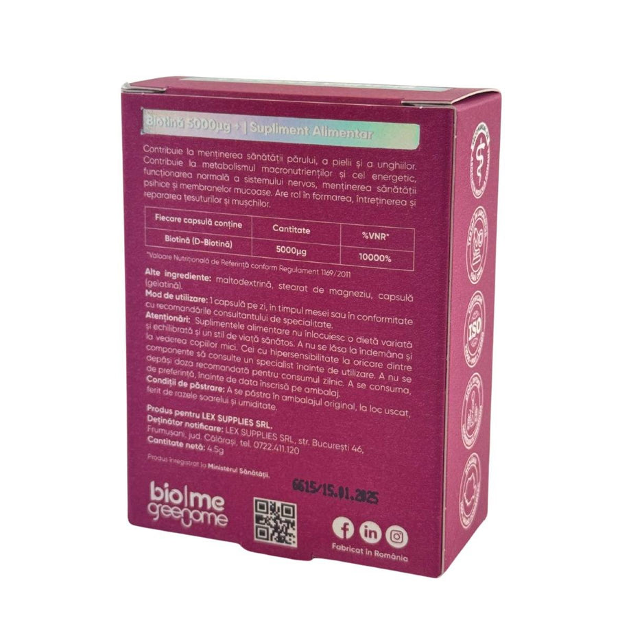 Biotina 5mg 30 capsule